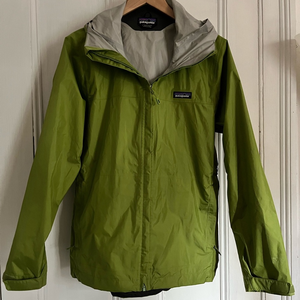 Patagonia Green Hooded Rain Jacket